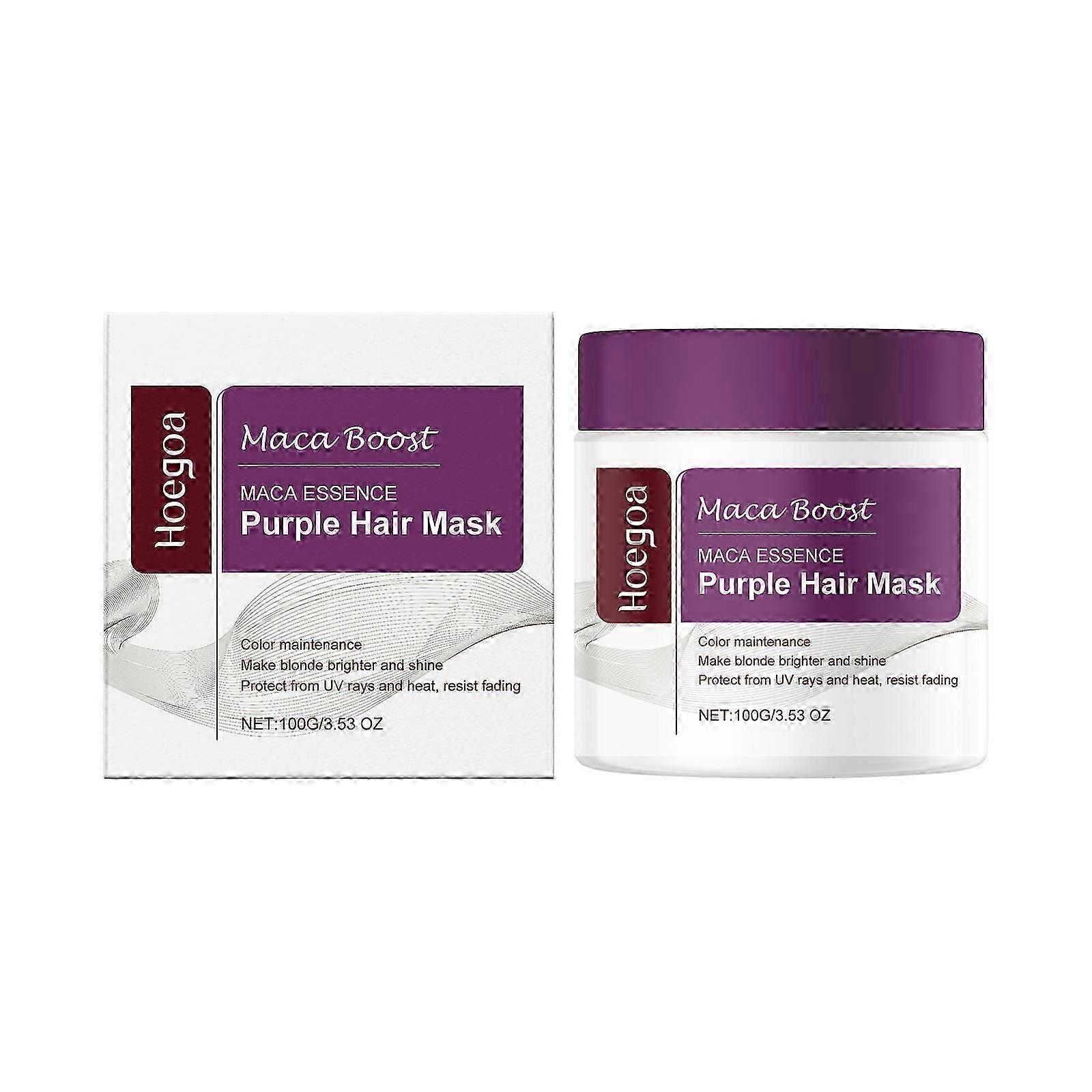 Hoegoa nourishes purple hair mask, lasts for a long time without fading, moisturizes and improves dry, frizzy, dull and dull hair