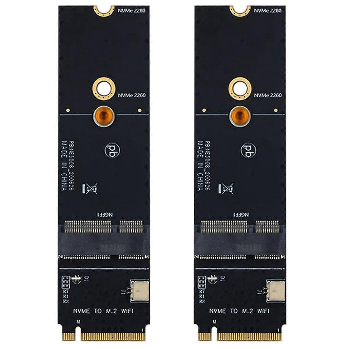 2X Wireless M.2 A+E Key Slot to M.2 M Key Wifi Bluetooth Adapter for AX200 9260 Bcm94352Z Card NVMe