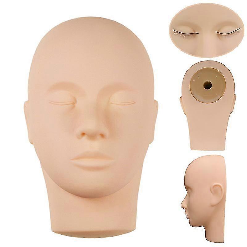Eyelash Practice Training Head for Makeup Cosmetology Flat Soft Silicone Head