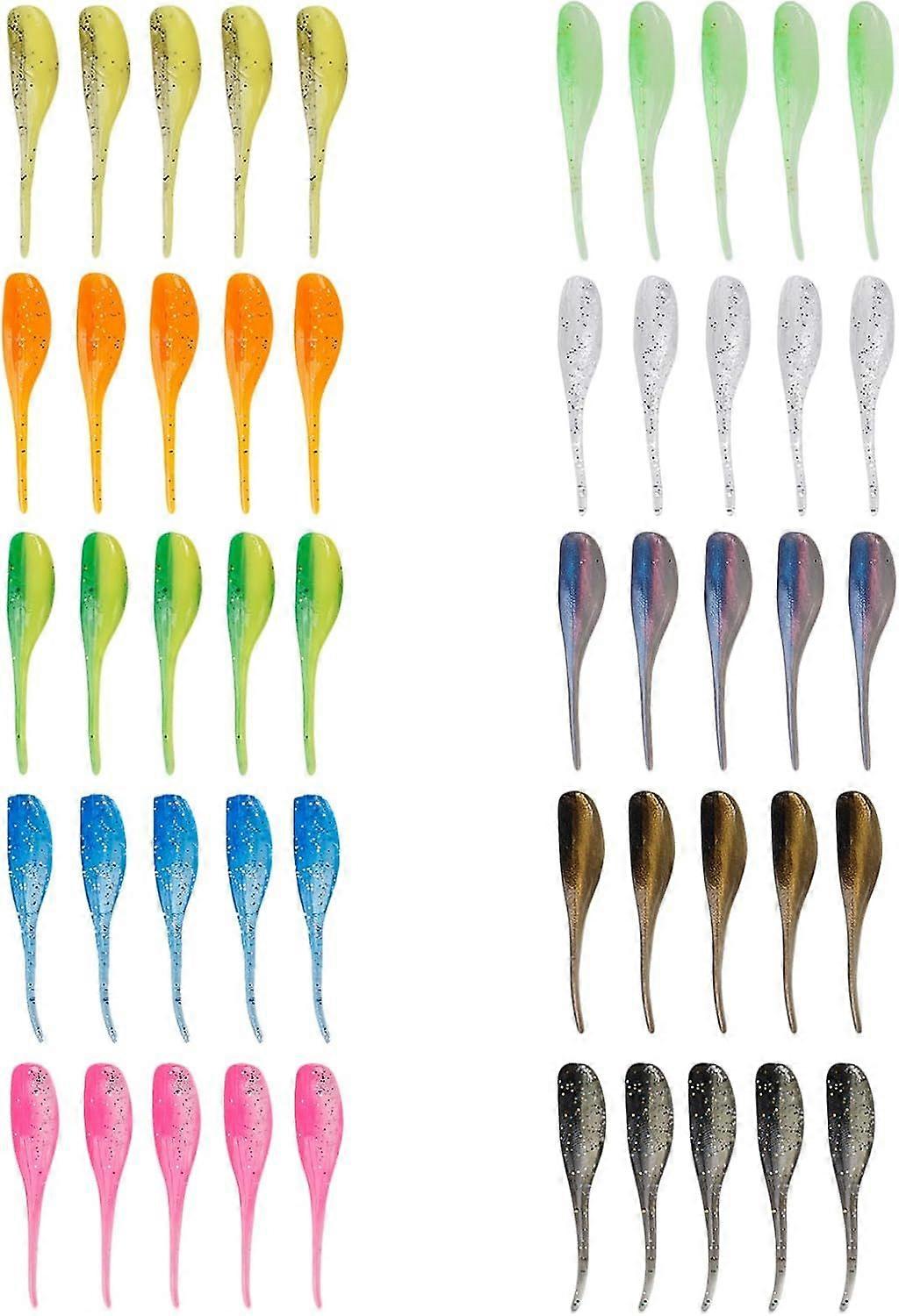 Crappie Lures Soft Plastic Baits for Crappie Panfish Fishing Lures 50/100pcs