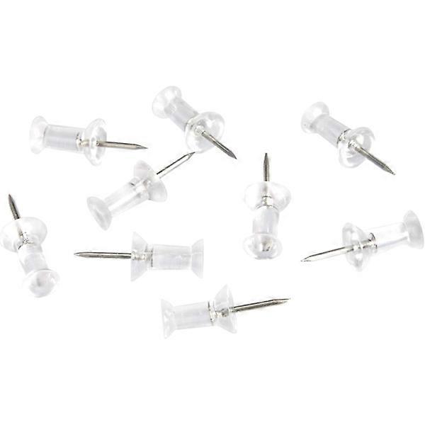 Amazon Basics Push Pins Tacks, Clear Plastic Top, Steel Pin, 100-Pack