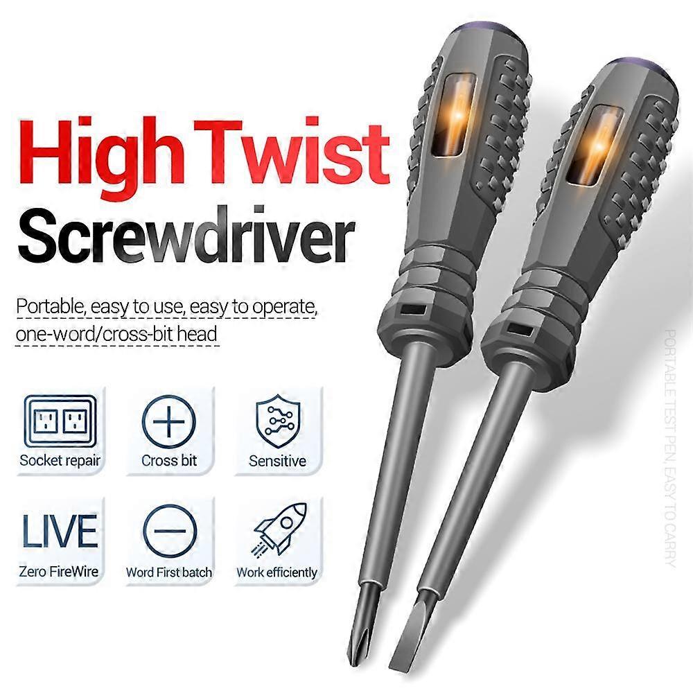 2pcs Digital Voltage Tester Pen Voltmeter Power Detector Electrical Screwdriver Indicator