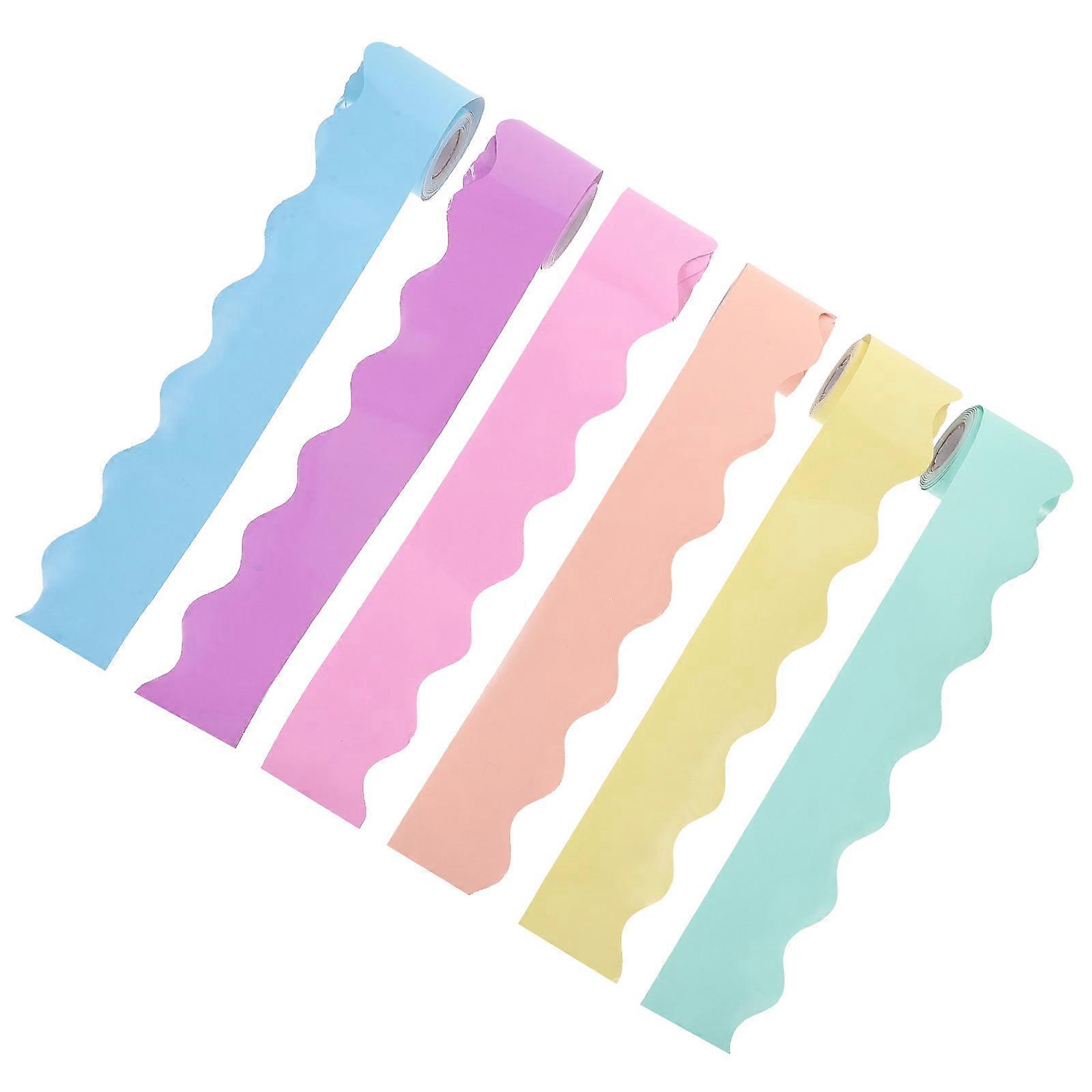 Cuttable Border Bulletin Board Paper Party Accessories Bright Colors 6 Rolls