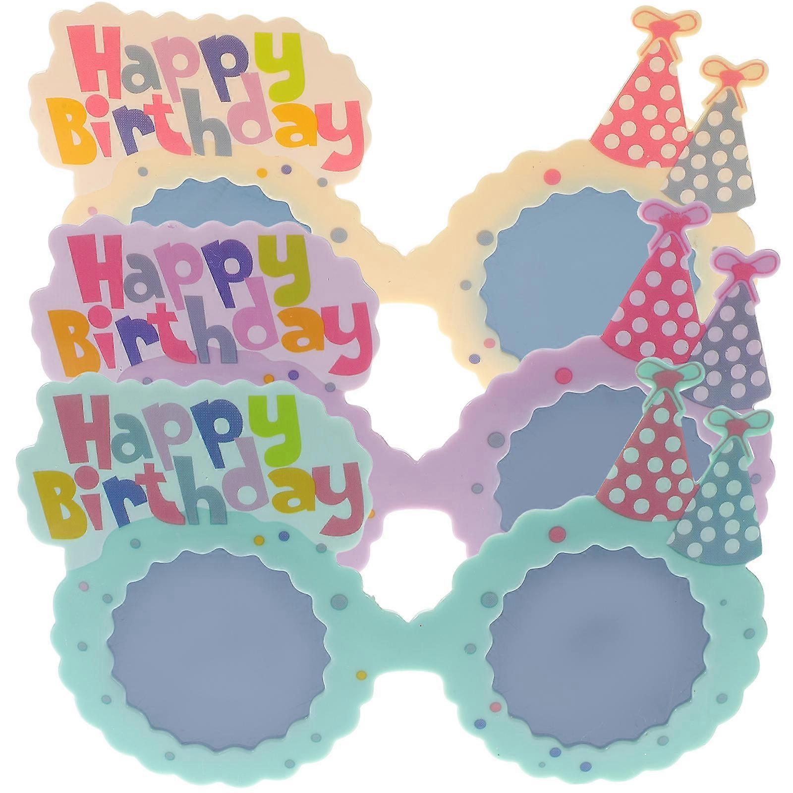 3pcs Fun Birthday Glasses Lightweight Eyewear Props for Parties & Photo Booths, Unique Design for Memorable Celebrations