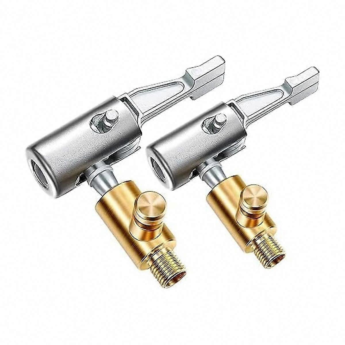 2Pcs Lock-on Air Chuck Tire Inflator, Metal Locking Tire Air Chuck with Air Release Valve, 8mm Standard