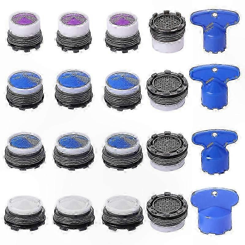16.5mm 18.5mm 21.5mm 24mm Sink Tap Flow Restrictors Water Saving Aerators for Faucets 20 Pack Multi Size Adapter Solutions