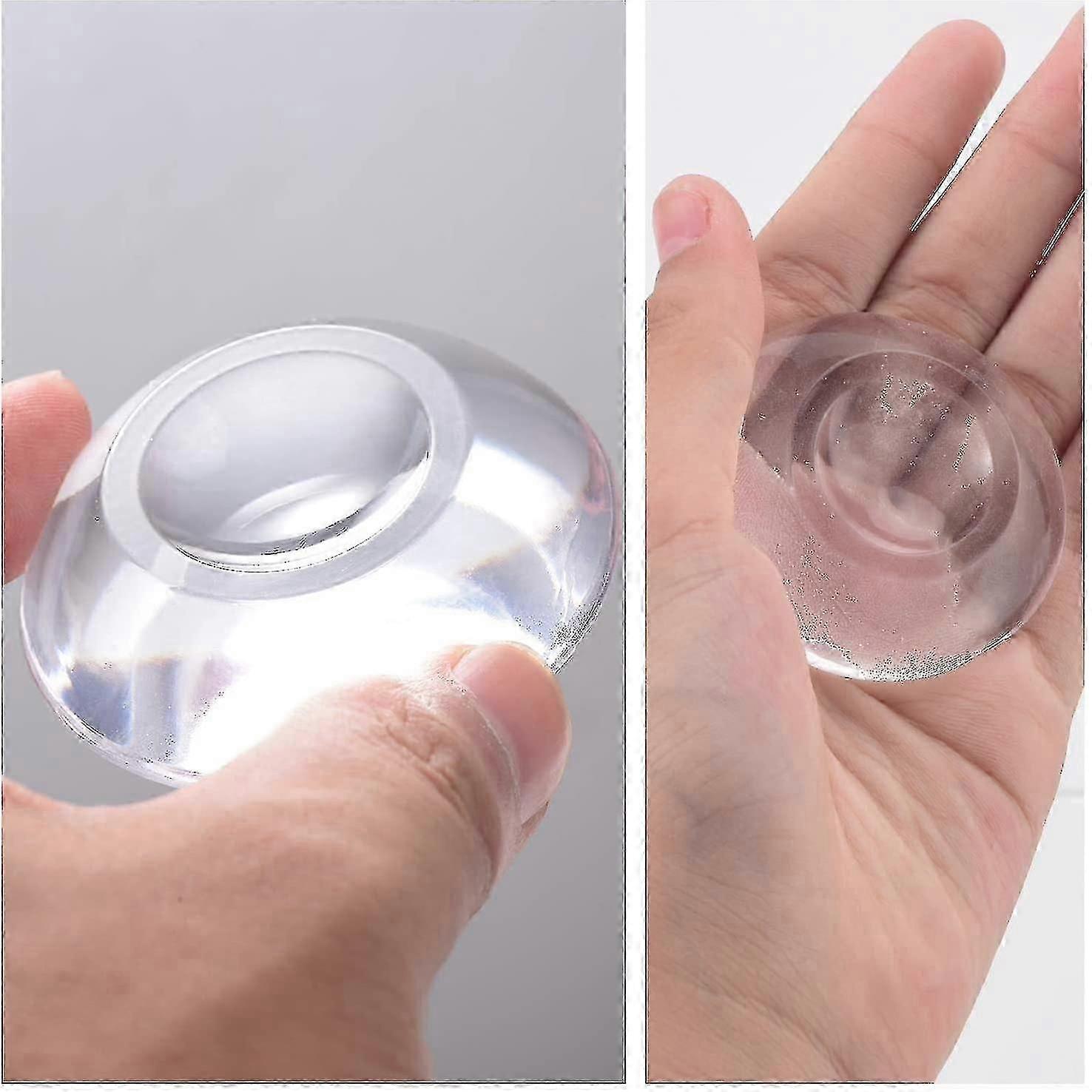 9 Pcs Door Stoppers Wall Protector Rubber - Clear Wall Protectors From Door Knobs Self Adhesive Round Door Bumper