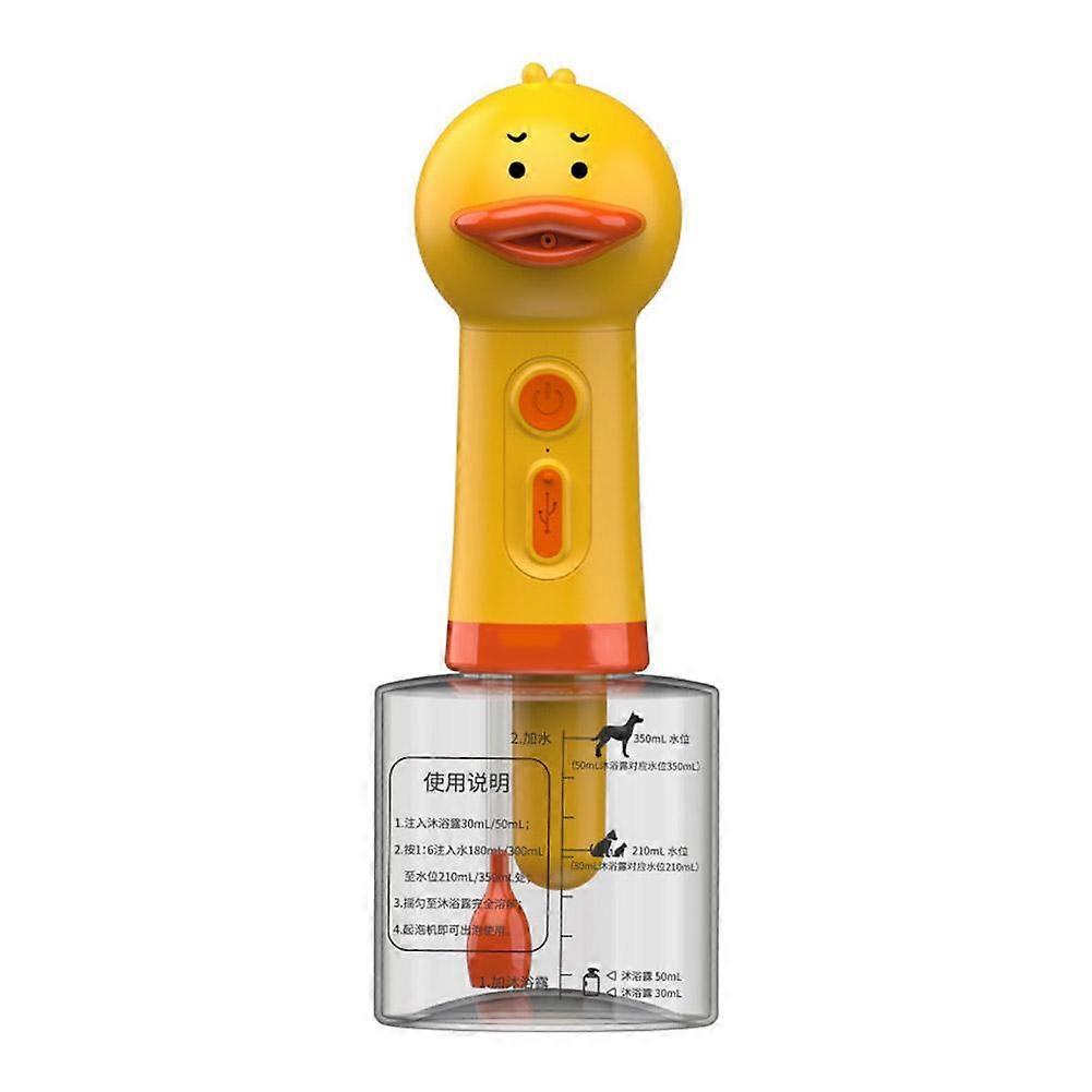 Little Yellow Duck Foam Pet Dog Cleaning Machine USB automatisk såpedispenser