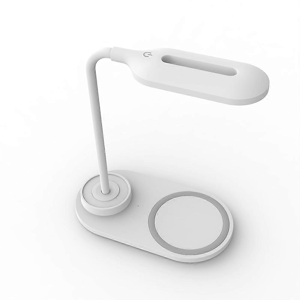 Touch Control LED Desk Lamp with 10W Wireless Charger, White