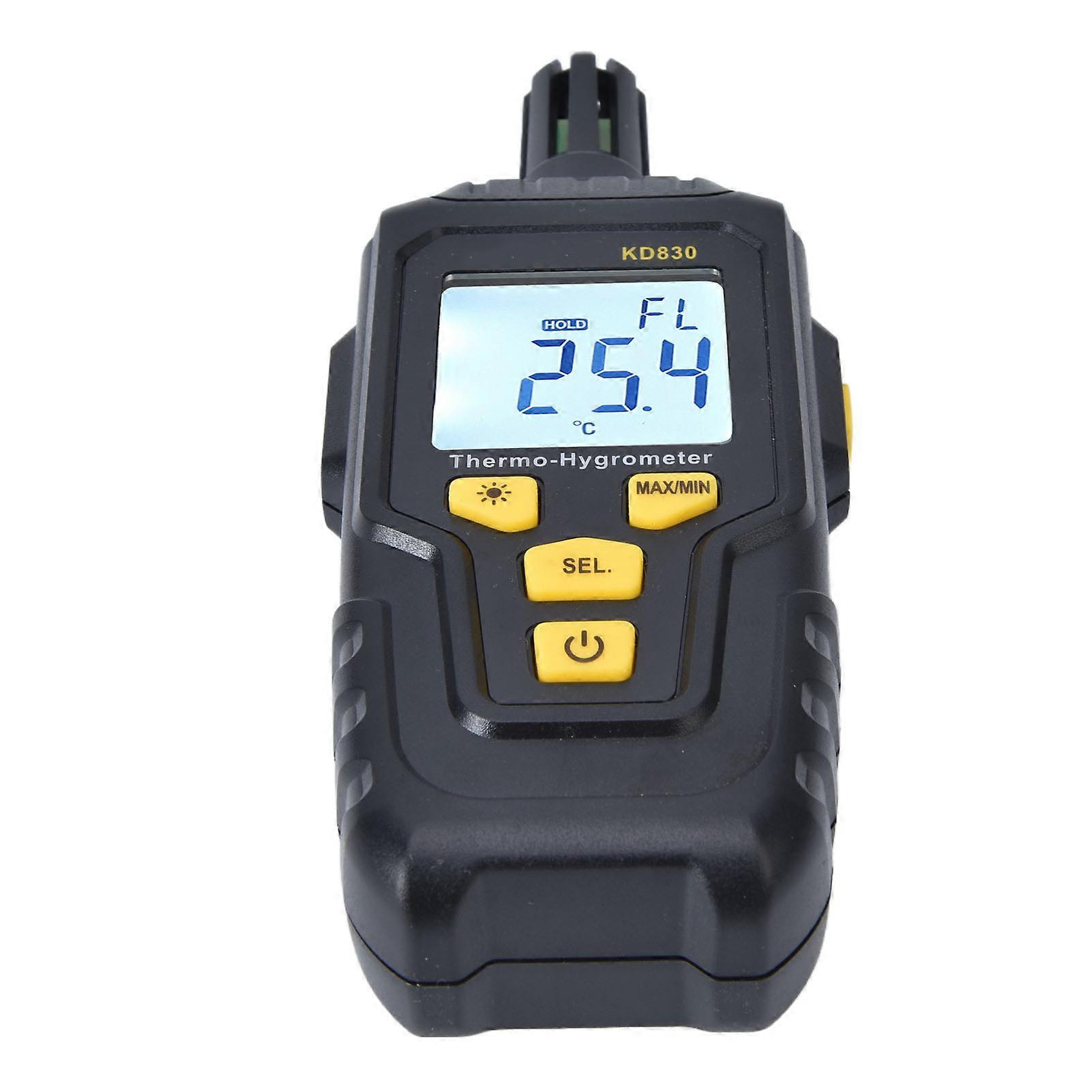 Digital Anemometer KD830 LCD Wind Speed Temp Humidity Meter Black