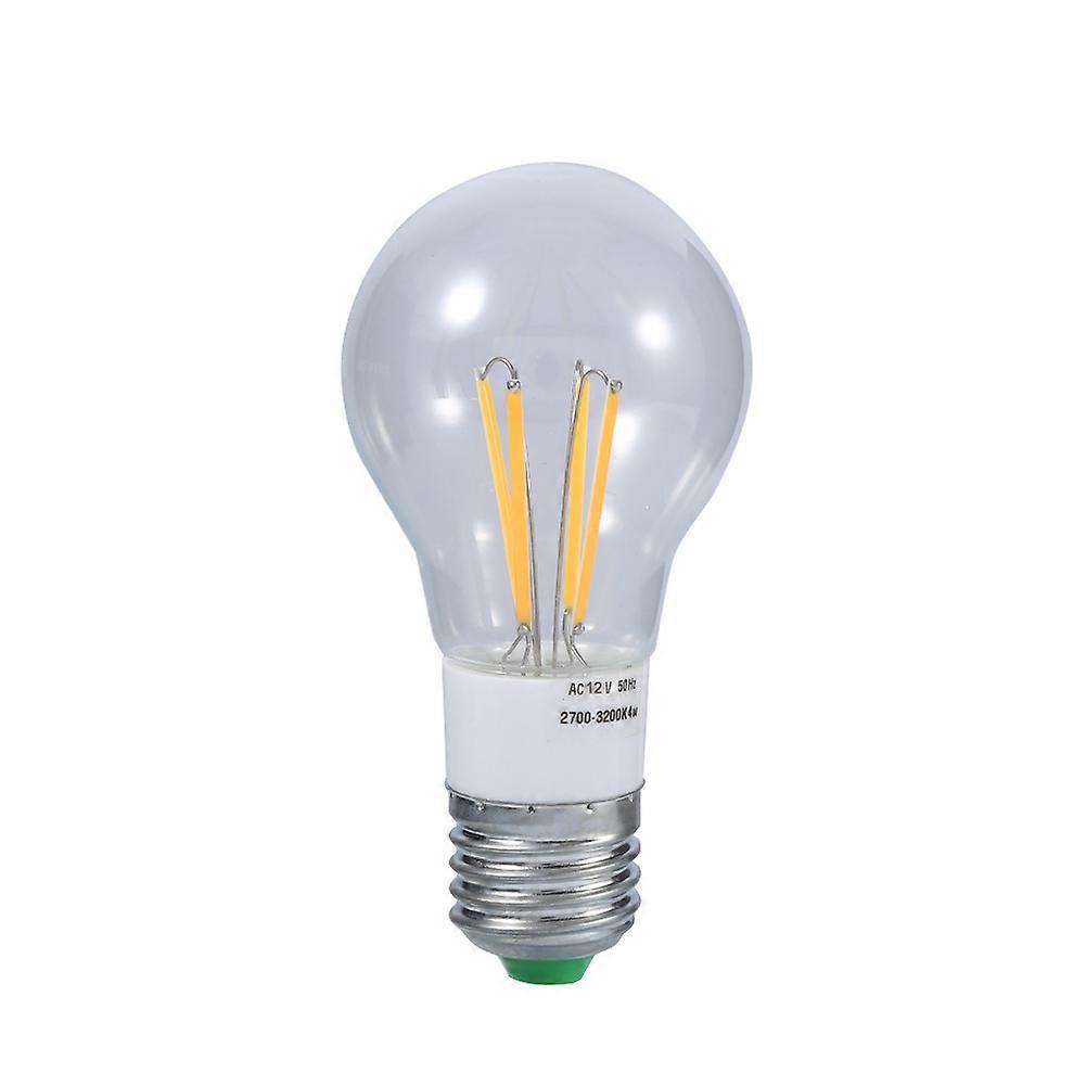 Ampoule LED à filament COB E27 12 V, intensité variable à 360 degrés, lumière blanche chaude 4 W.