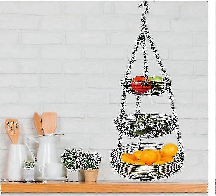 3-tier Kitchen Hanging Fruit Basket, 30-inches 2025
