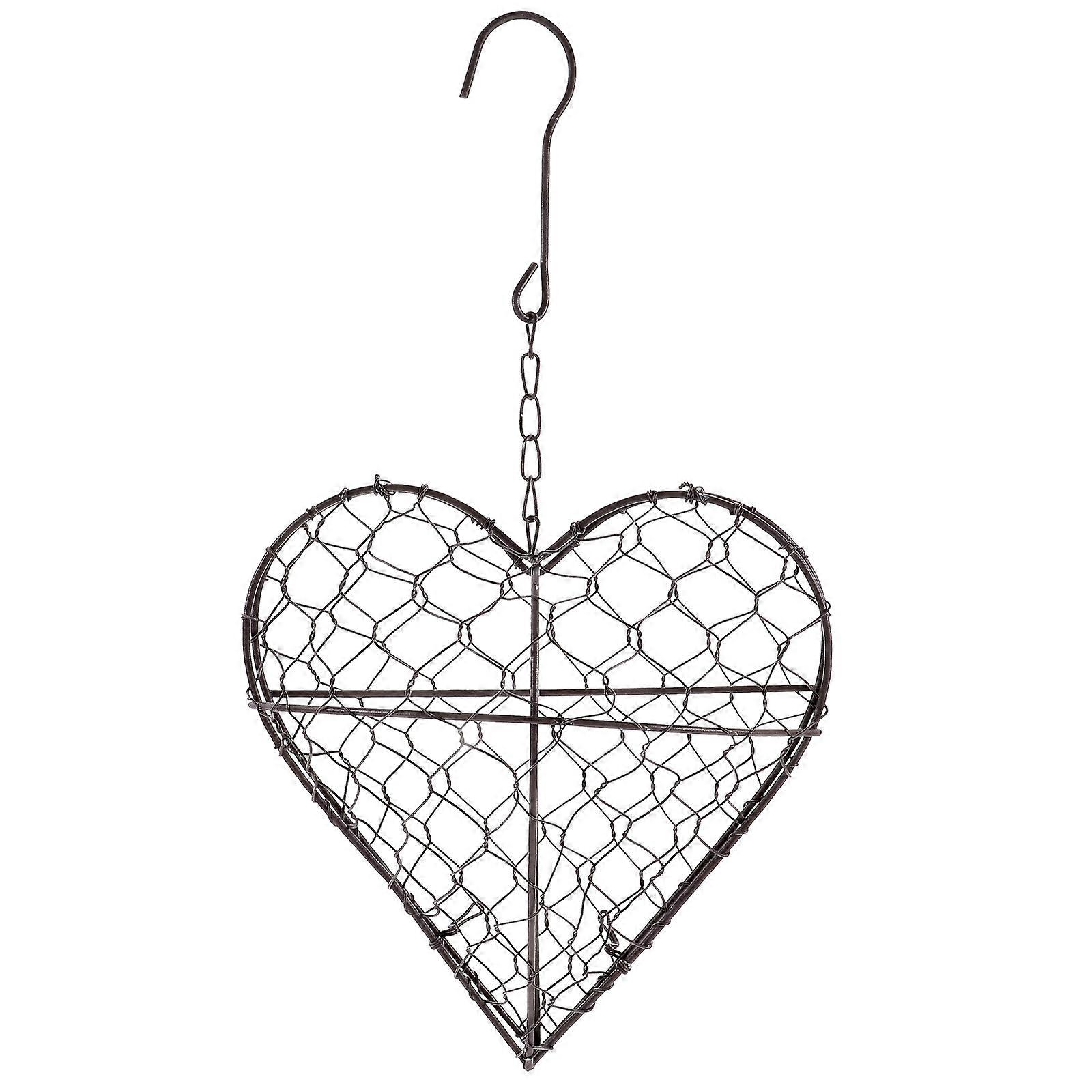 Heart Shaped Wire Planter Basket for Plants Hanging Use 4Pcs Black