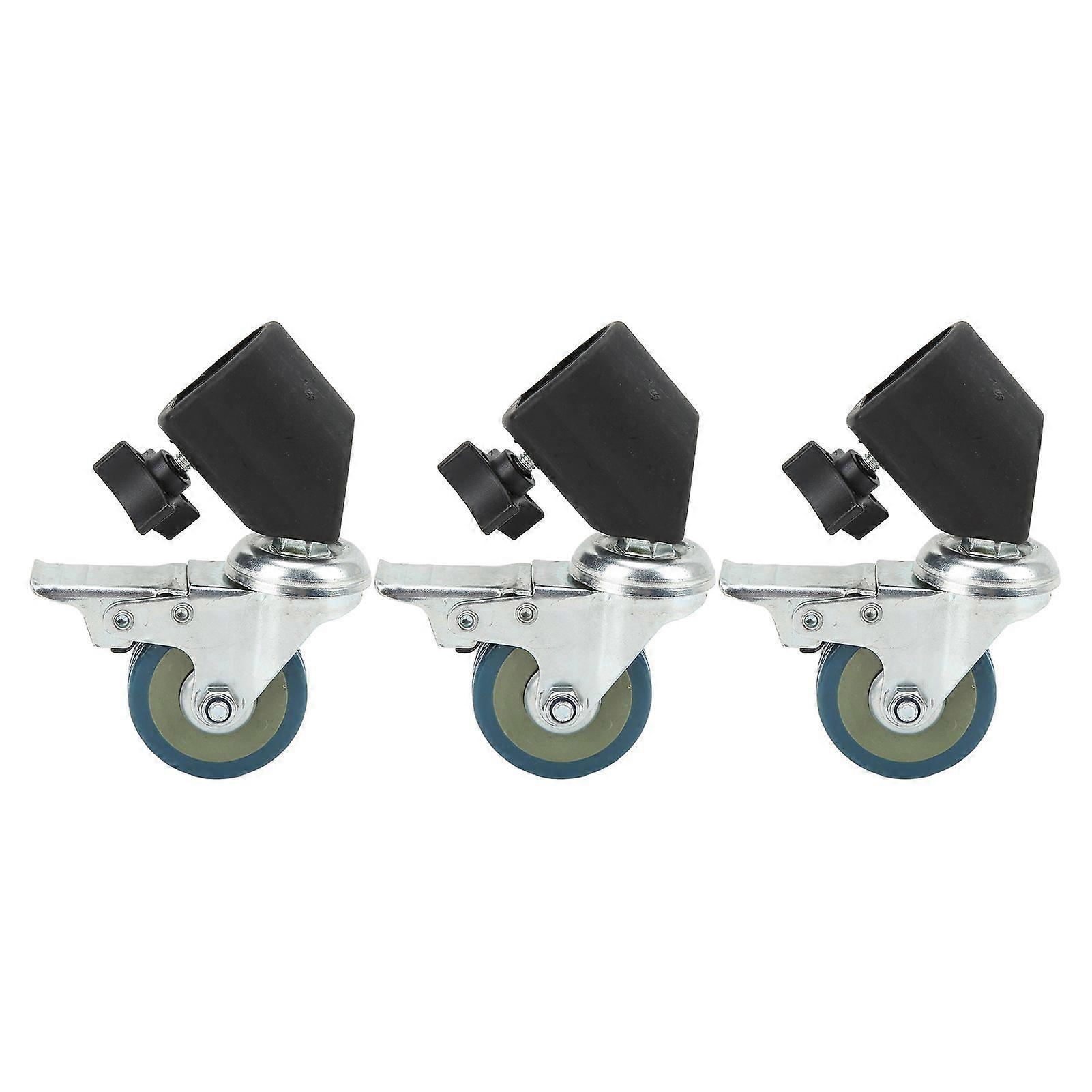 3pcs 22mm Swivel Caster Wheels Set for Photography Light Stand Studio Photo Video Shooting Locking Caster Set with Brake
