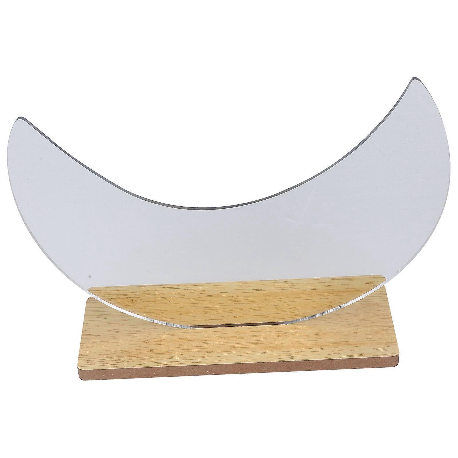 Table Vanity Mirror with Wooden Stand for Makeup 2Pcs Desktop Irregular Shape