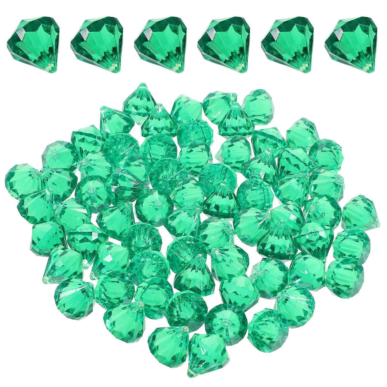 3Pcs Crystal Hanging Pendant for Window Light Green Acrylic Decor Prisms