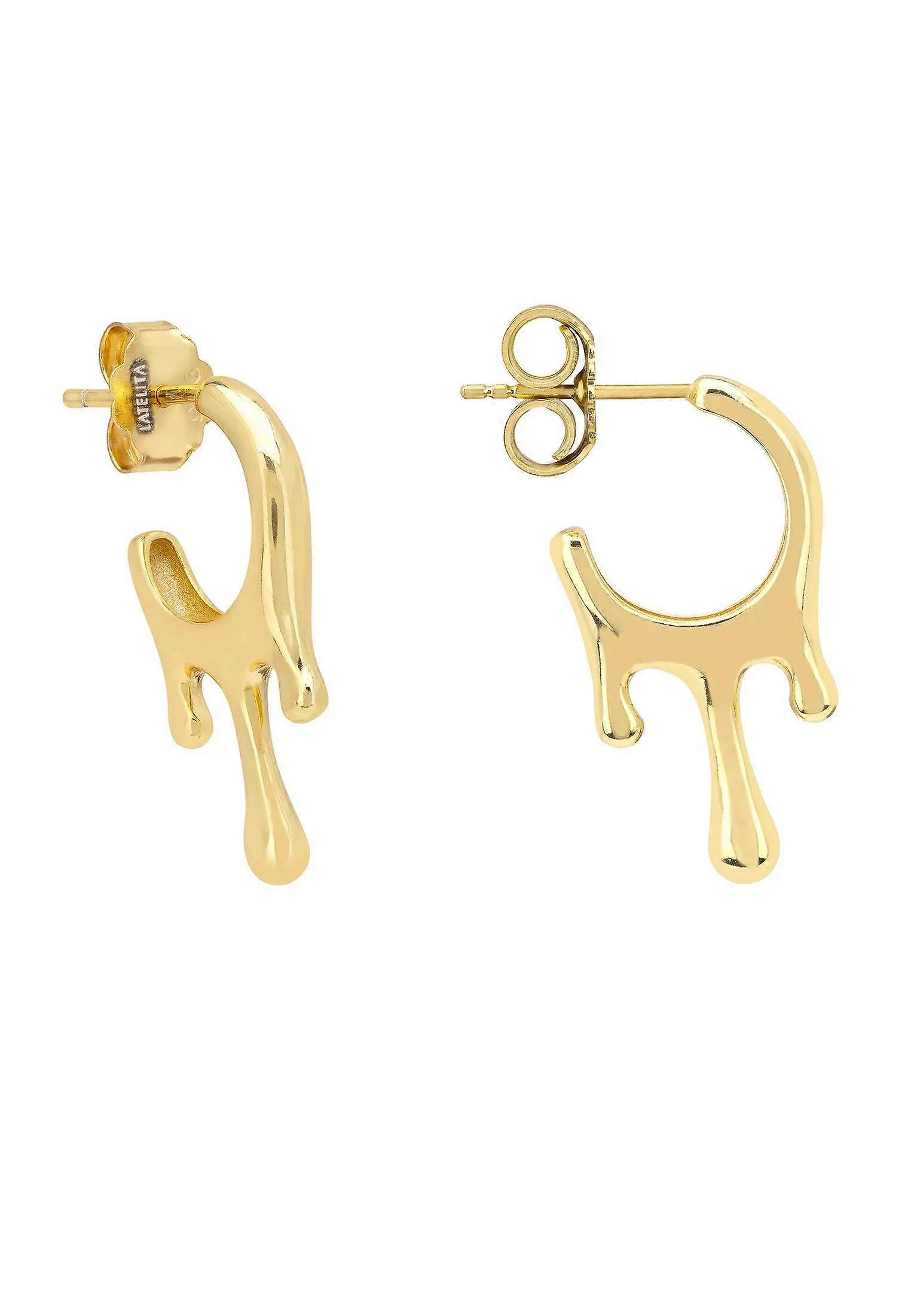 Latelita Mini Magma Hoop Earrings in 925 Sterling Silver with 18ct Gold Plating for Women