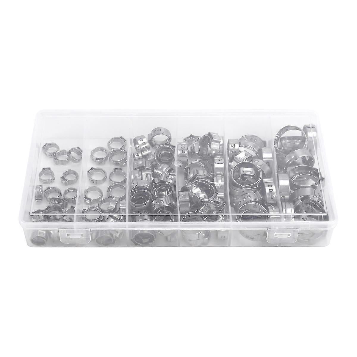 130PCS Hose Clamps Single Ear Stepless