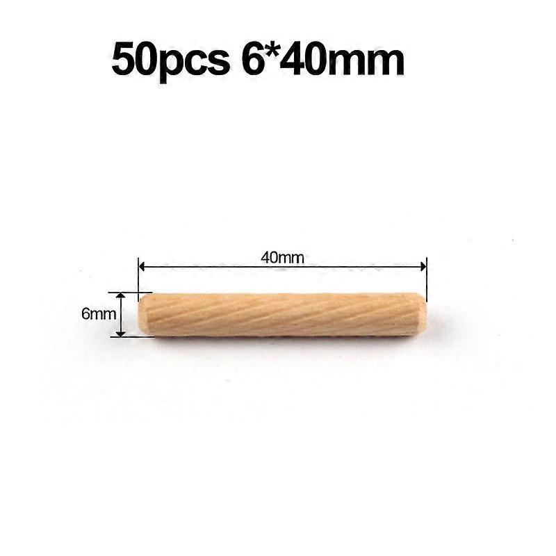 50pcs wooden Dowel Pins Cabinet Drawer Round Fluted DIY Woodworking for Dowel Jigs drill