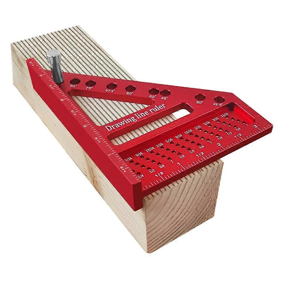 Multi-Angle Measuring Ruler W/ Dowel Woodworking Square Protractor A