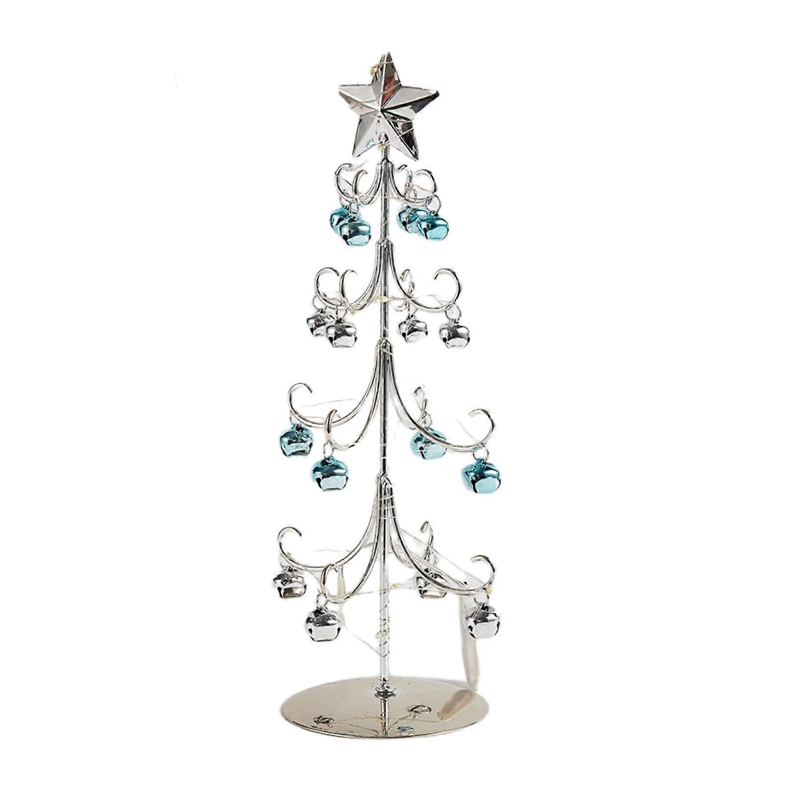 Tabletop Metal Christmas Tree Wrought Iron Ornament Display Stand Christmas Ornament 11 Inch Desktop Decorations Mini Xmas Tree