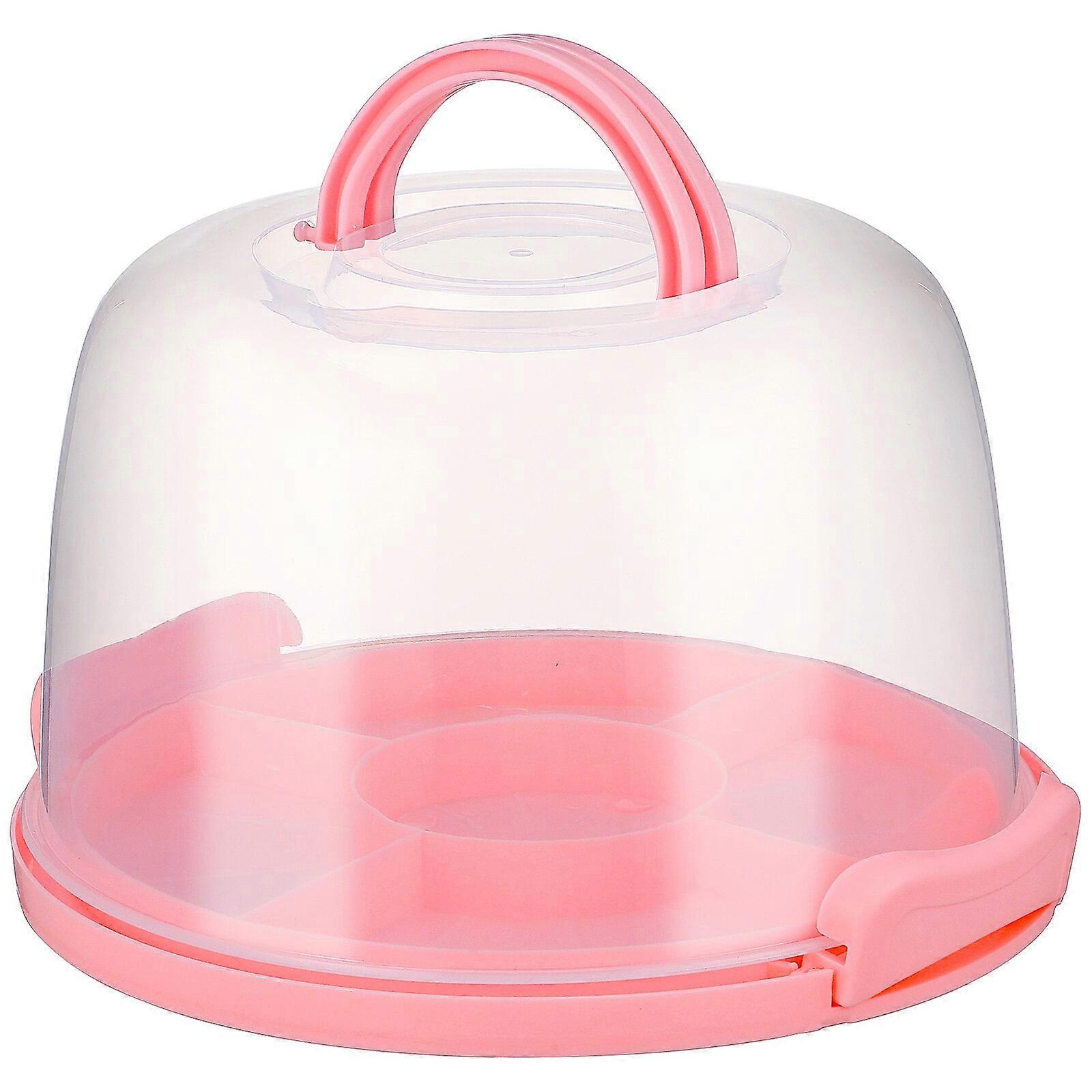 WeiWei Round Cake Carrier with Handle Cupcake Container Pie Saver