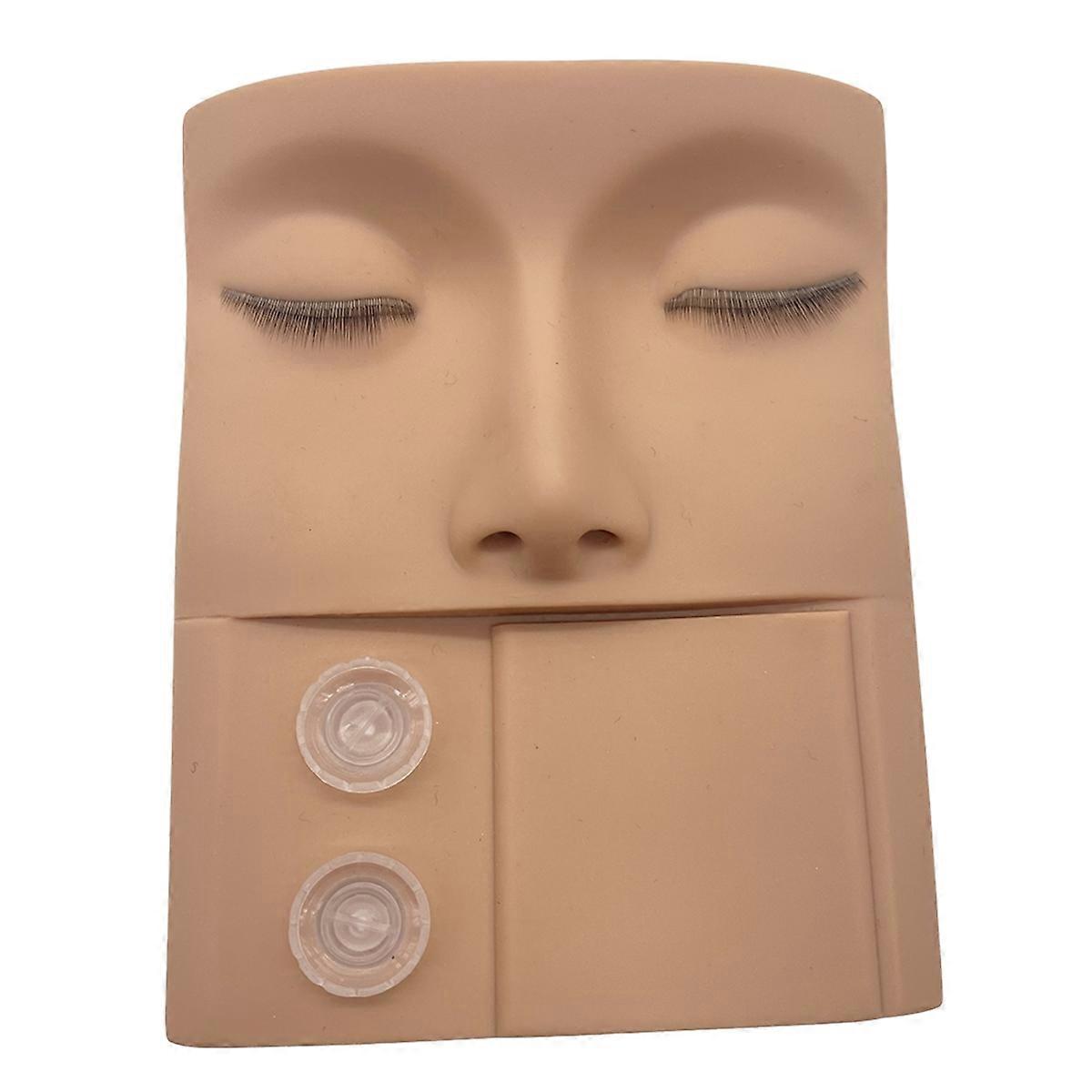 3D False Eyelash Grafting Model 3 in 1 Practice Tray Practice Head with Eyes for Eyelash Extension Replaceable Eyelids