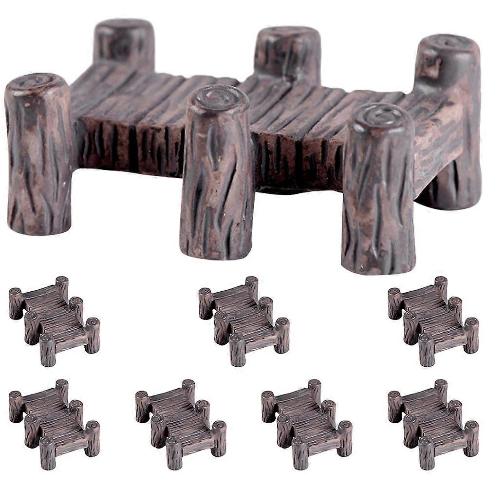 Miniature Bridge Model 24Pcs Brown Durable Resin for Decoration with Stylish Design