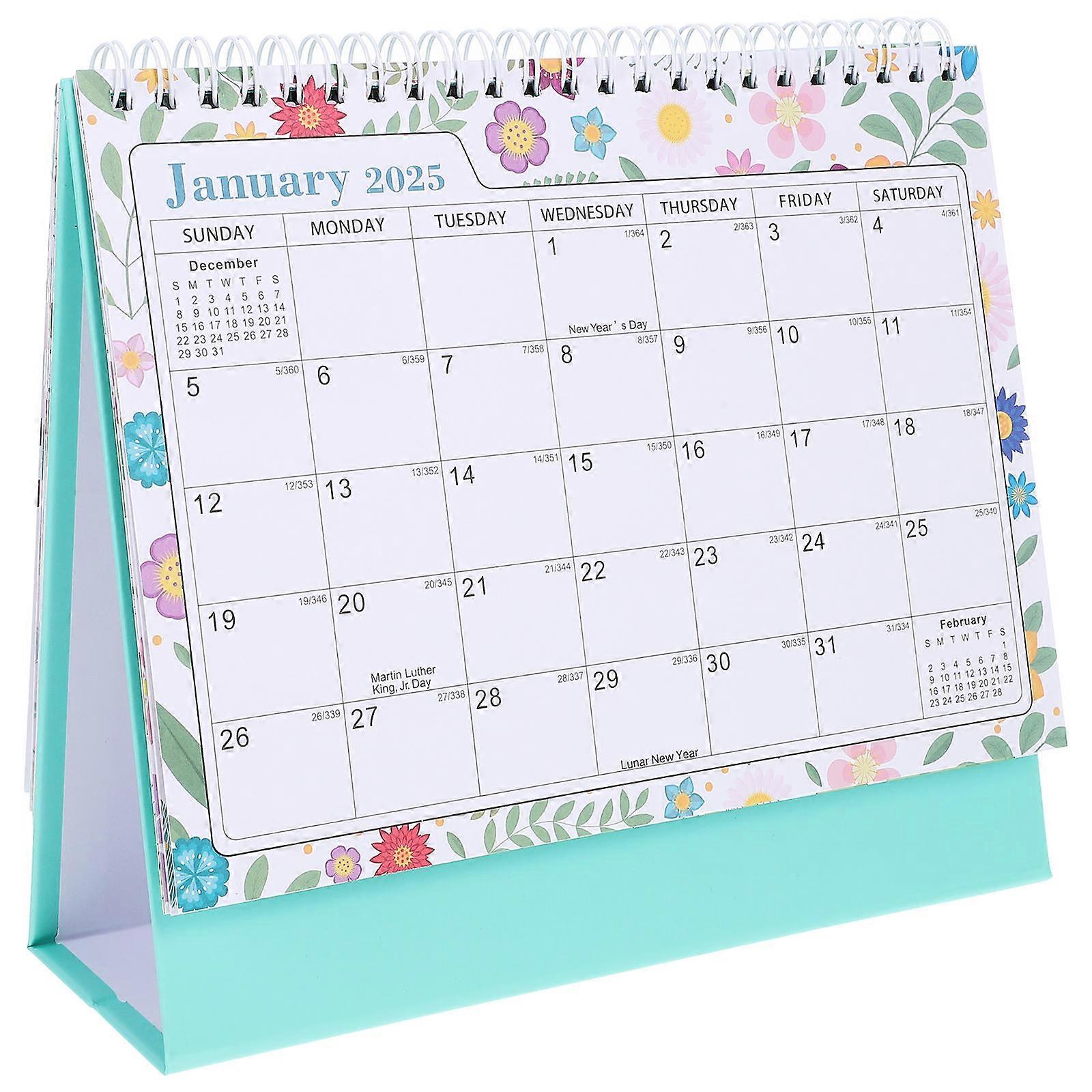 Simple Desk Calendar For Daily Use In Office Featuring Rectangular Design With Event Reminder Function 3Pcs