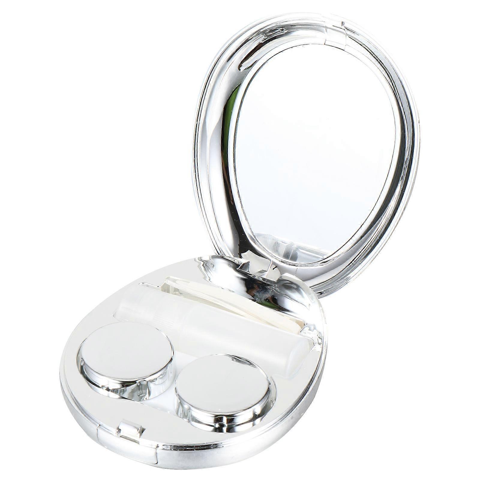 Lens Storage Holder Egg Shape Lens Case for Storage 2Pcs with Mirror and Bottle