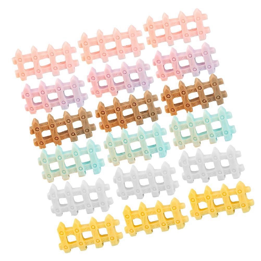 Mini Resin Garden Fence Decor for Micro Landscape 60Pcs Assorted Colors