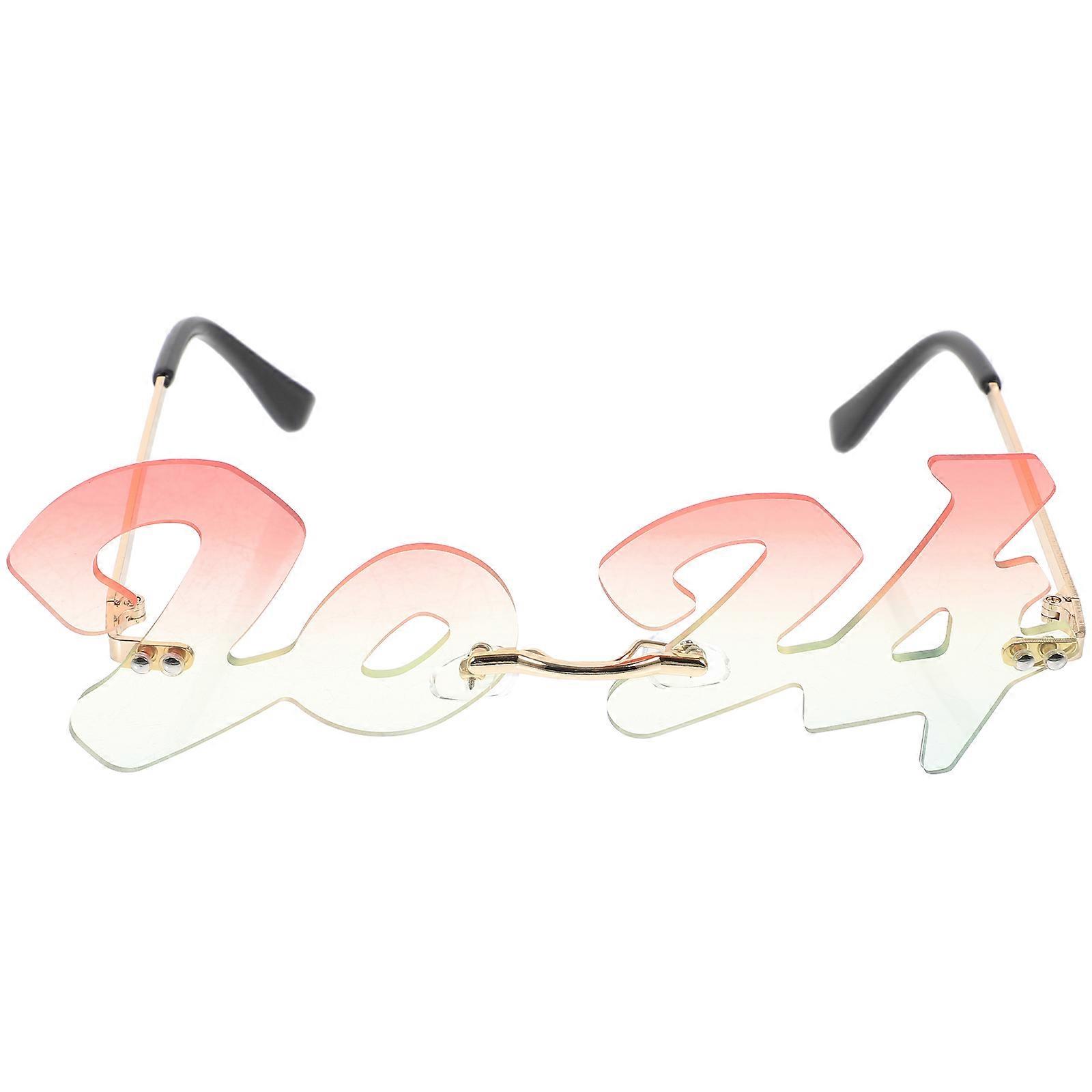 Funny Sunglasses Prop Party Eyewear New Year 2024 Rimless 1Set