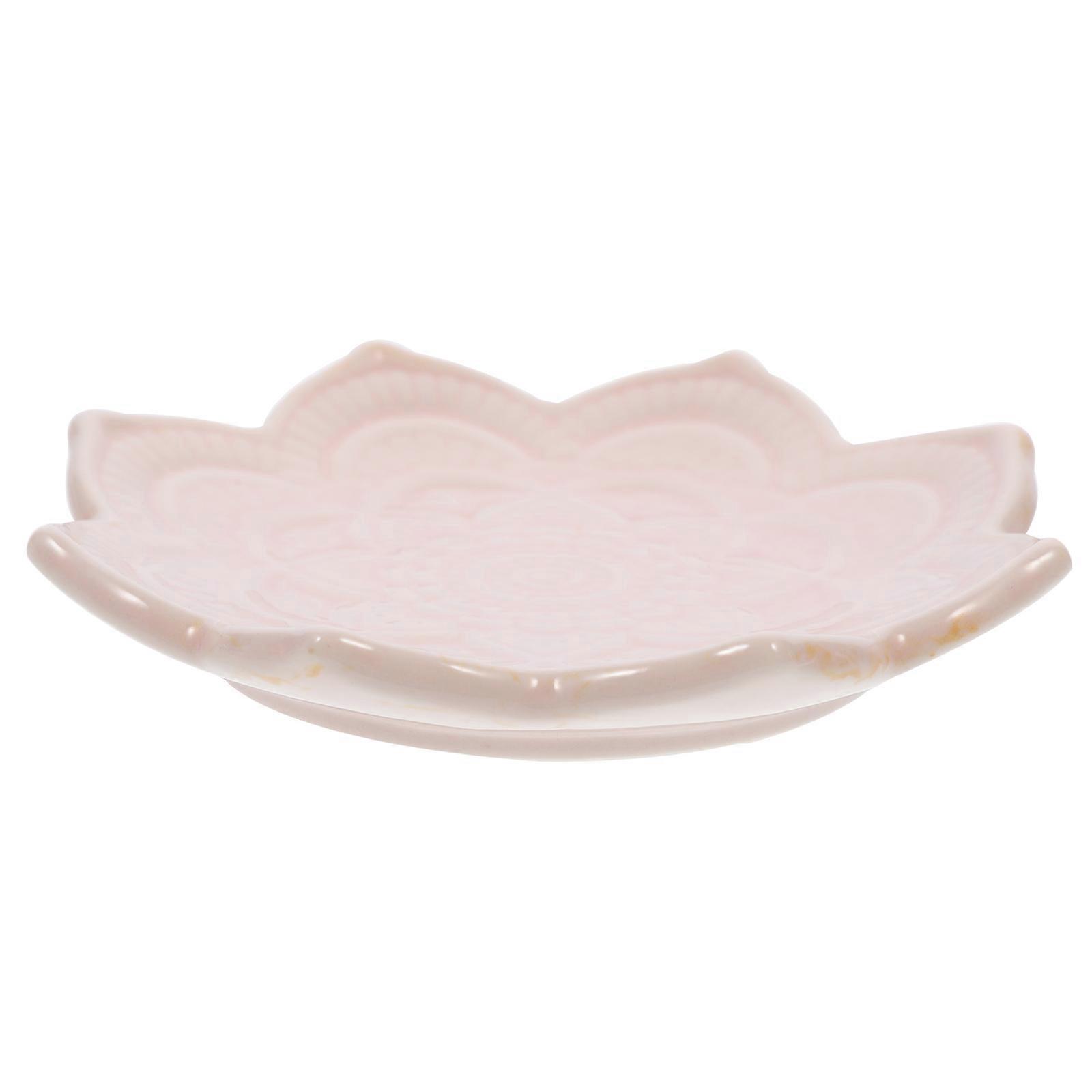 3Pcs Ceramic Jewelry Dish Tray Designed For Jewelry Organization Ideal For Dressing Table Or Display Use Flower Shape