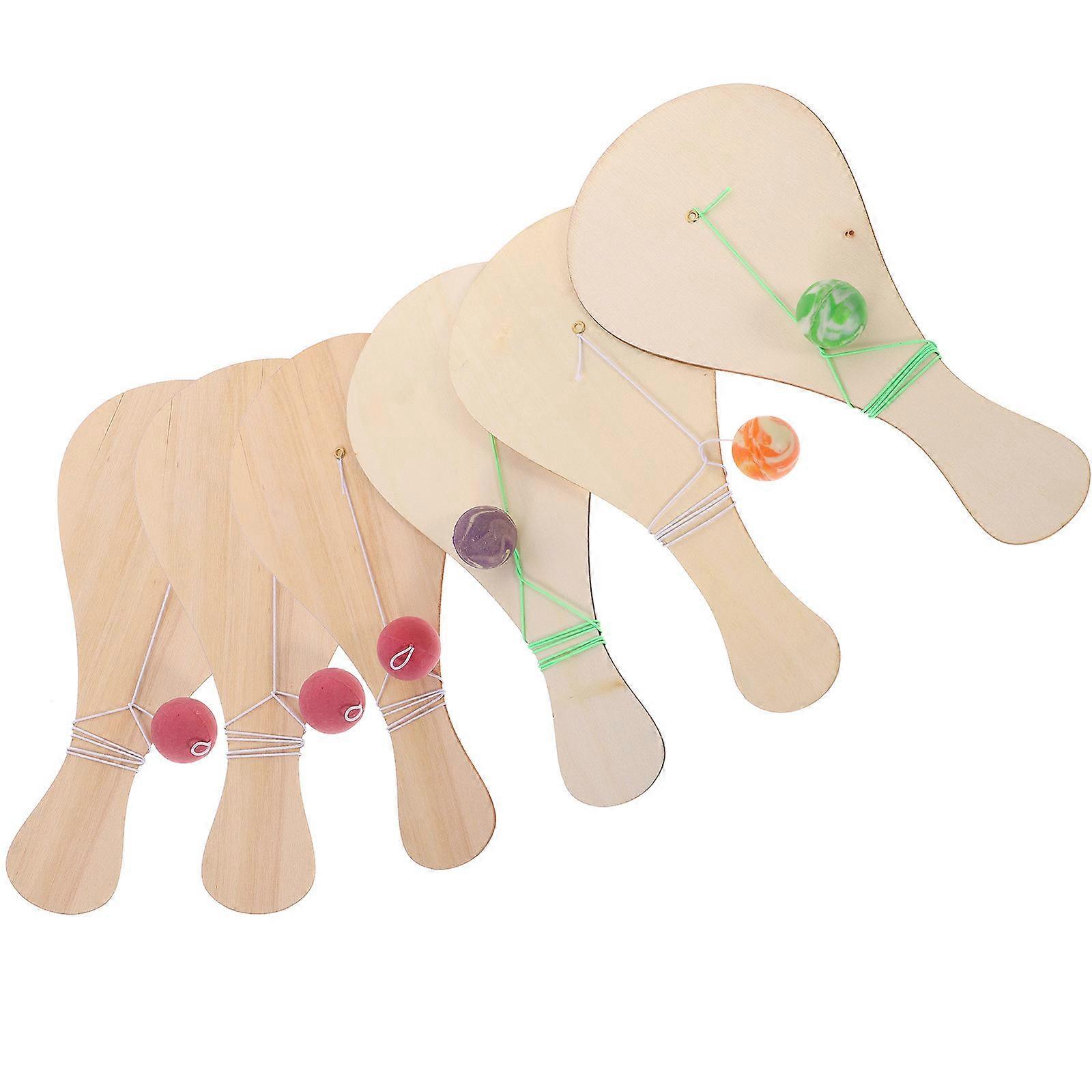 Wooden Paddle Ball Game Set for Kids 12Pcs Indoor Fun Toys