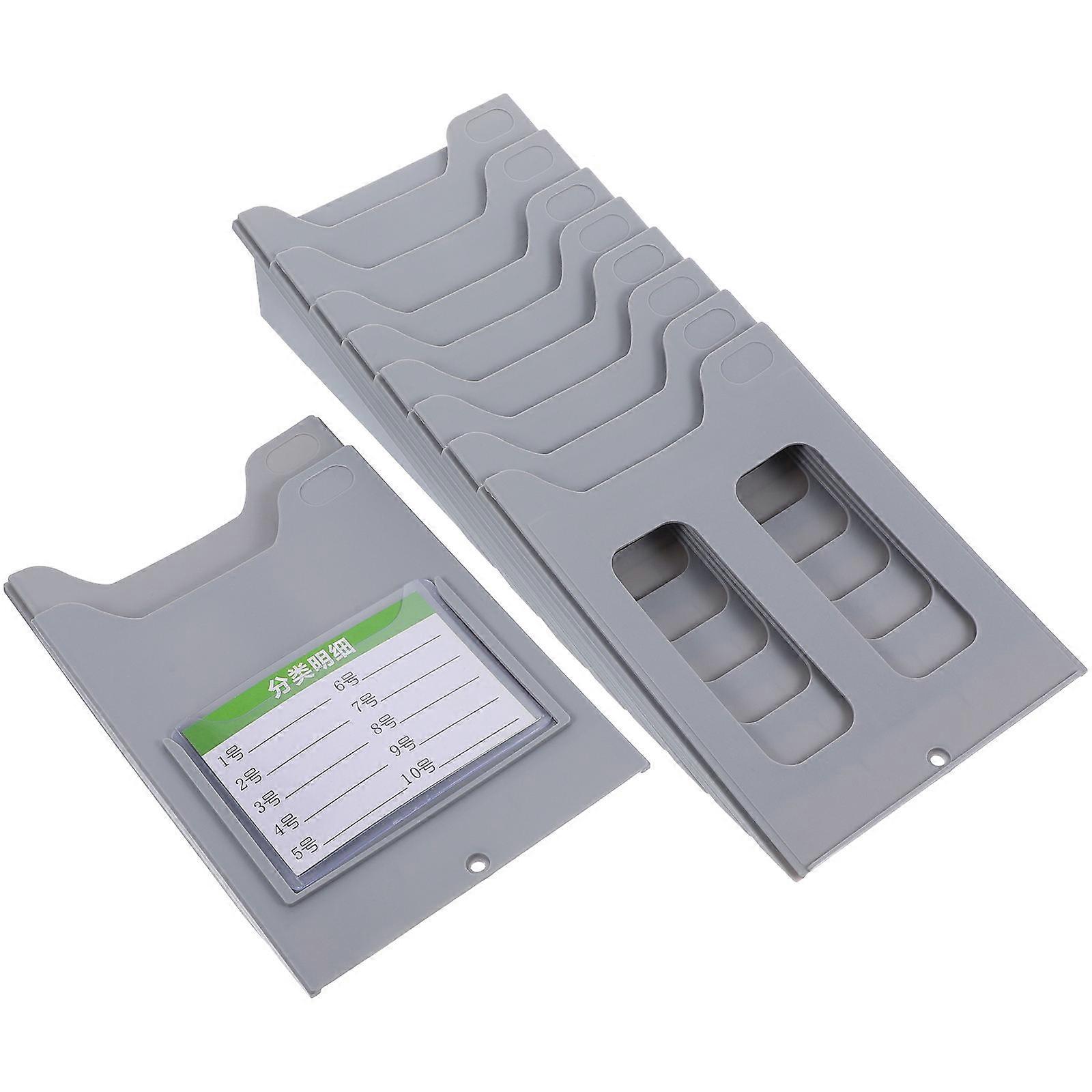 4Pcs Wall Mounted Time Cards Holder For Factory Use Grey Storage Solution In Rectangular Shape For Classification