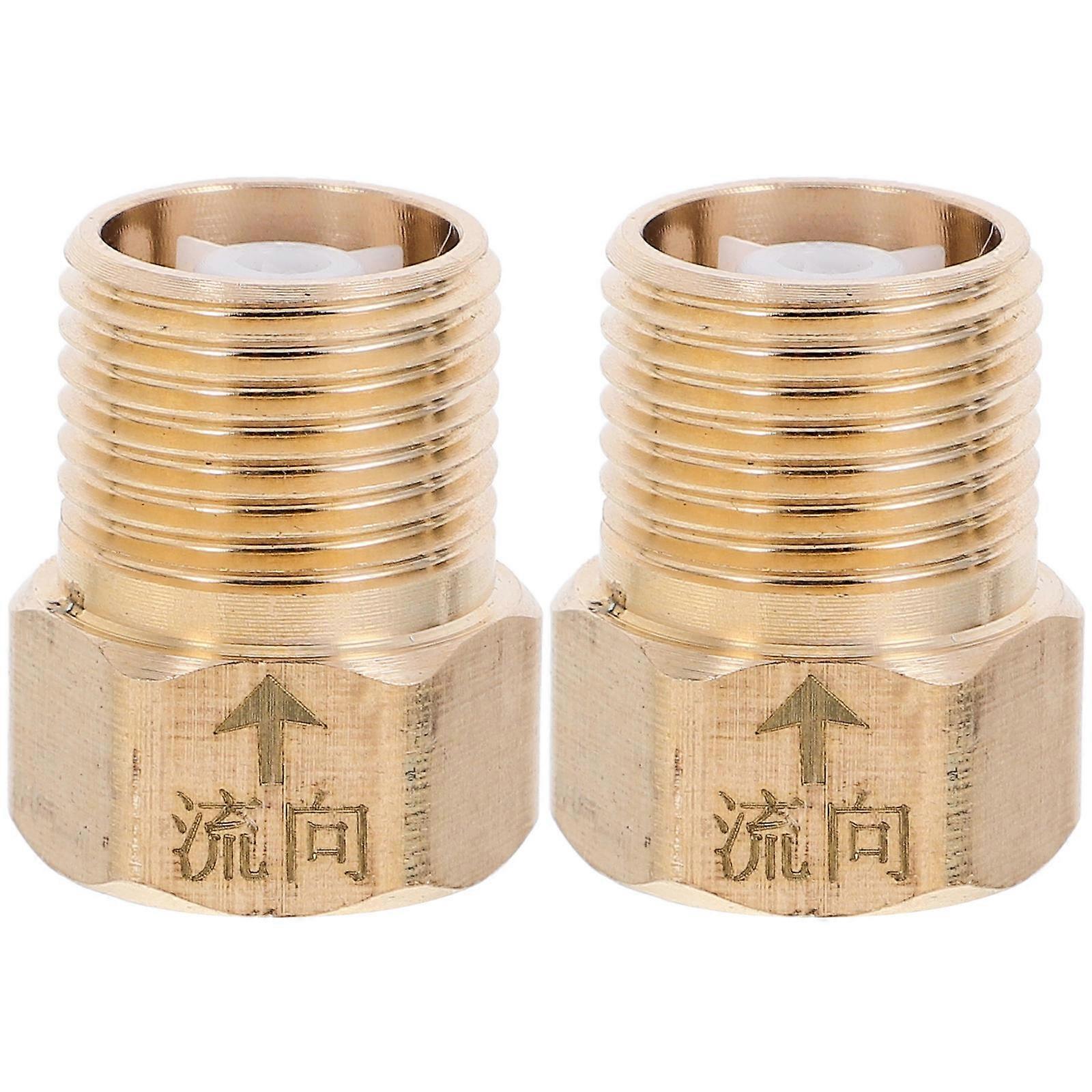 Golden Copper Check Valve for Toilet Water Flow Control 4Pcs Connector