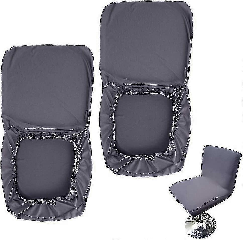 2 Pack Barstool Covers Extendable Backrest Swivel Dining Chair Covers Dark Gray 2025