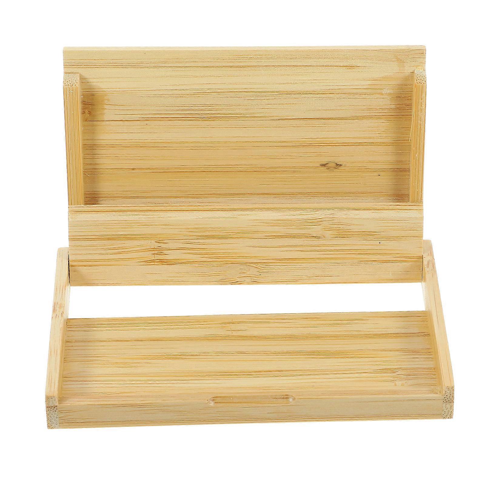 Cards Box Bamboo Compact Card Holder for Storage 2Pcs Set