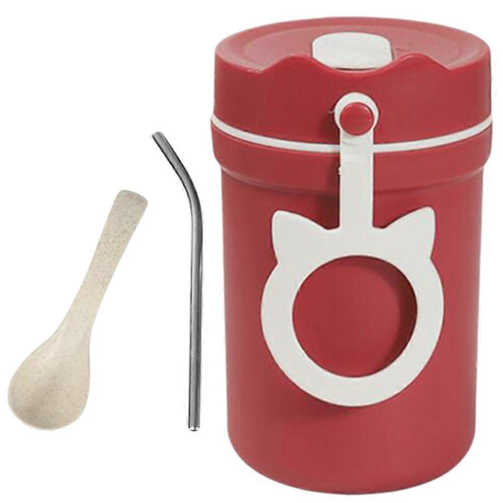 Spill Proof Straw Cup Insulated Jug 330ml Leakproof Portable For Home Office 1Pc