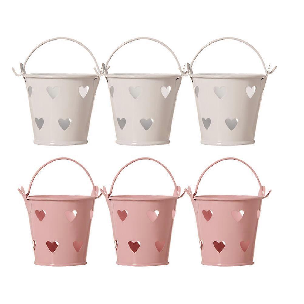 Wedding Candy Box for Storage 12Pcs Tinplate Heart Shaped Buckets
