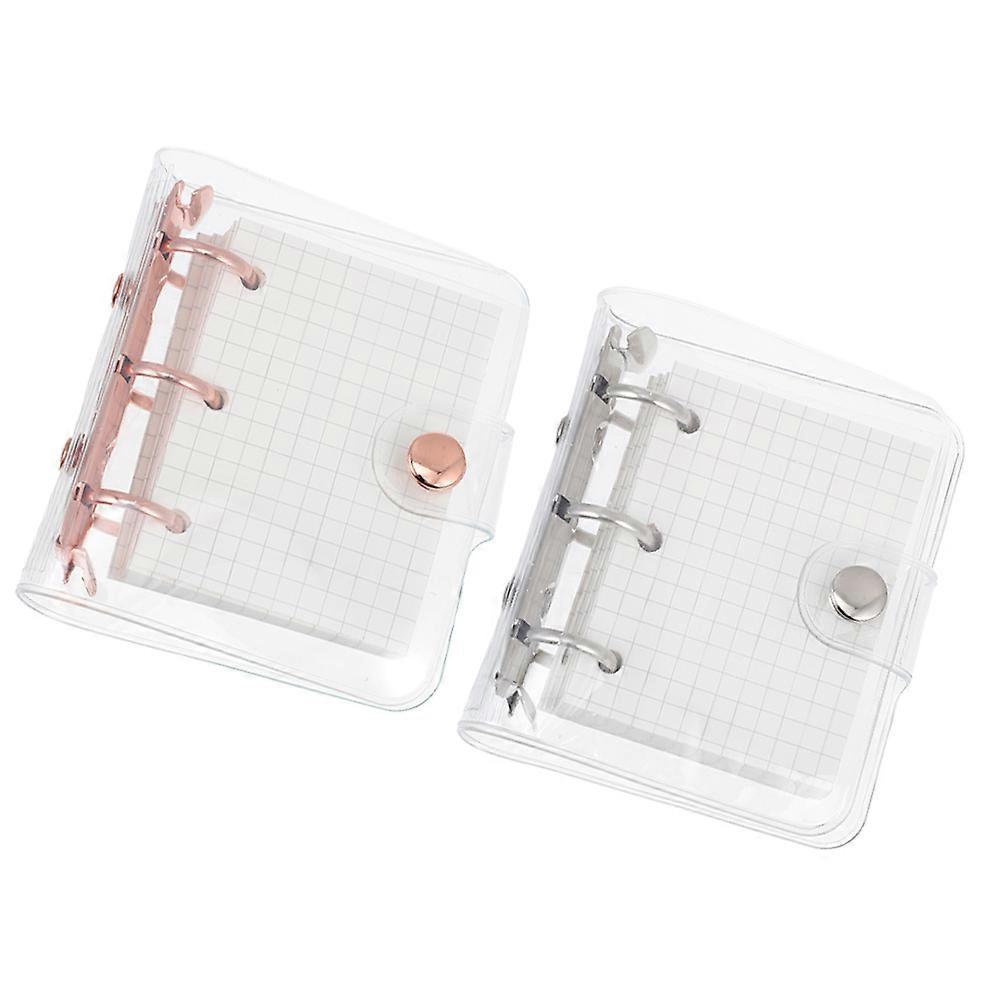 Pvc Transparent Loose-Leaf Book Note Pads Mini For Girls Rectangular Simple Writing 2 Sets