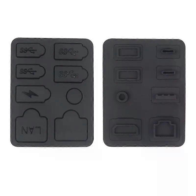 1 Set Dust Plug for PS5 SLIM Game Console Silicone Dust Protector Antidust Cover LAN Type-C USB Dock Dustproof Plug