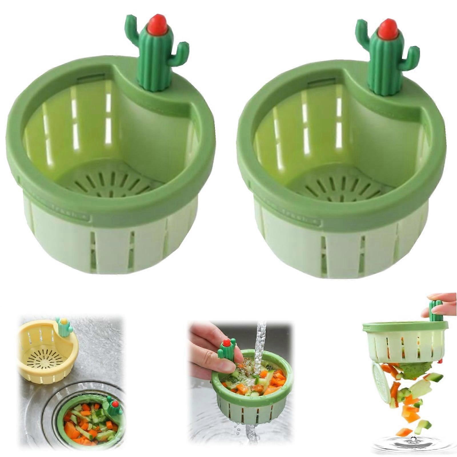 FensXil Cactus Kitchen Sink Strainer, Compatible with standard drains, self-cleaning, automatic dumping, multi-functional filter net for home use.