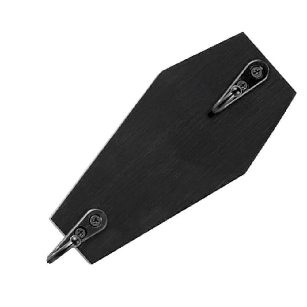 Decorative Wooden Hook Coffin Style for Fixing Use 3Pcs Black