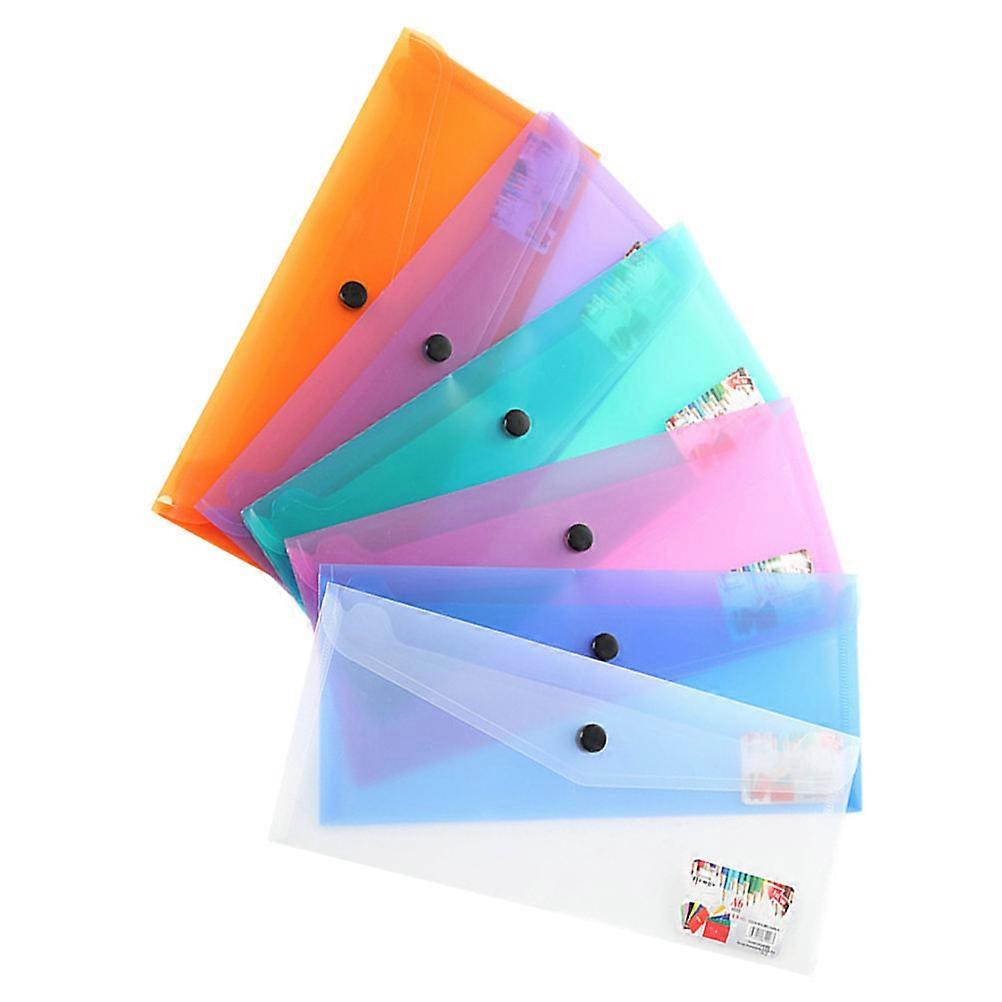 Plastic Document Folder Clear Folder with Snap Button 24Pcs for School Storage