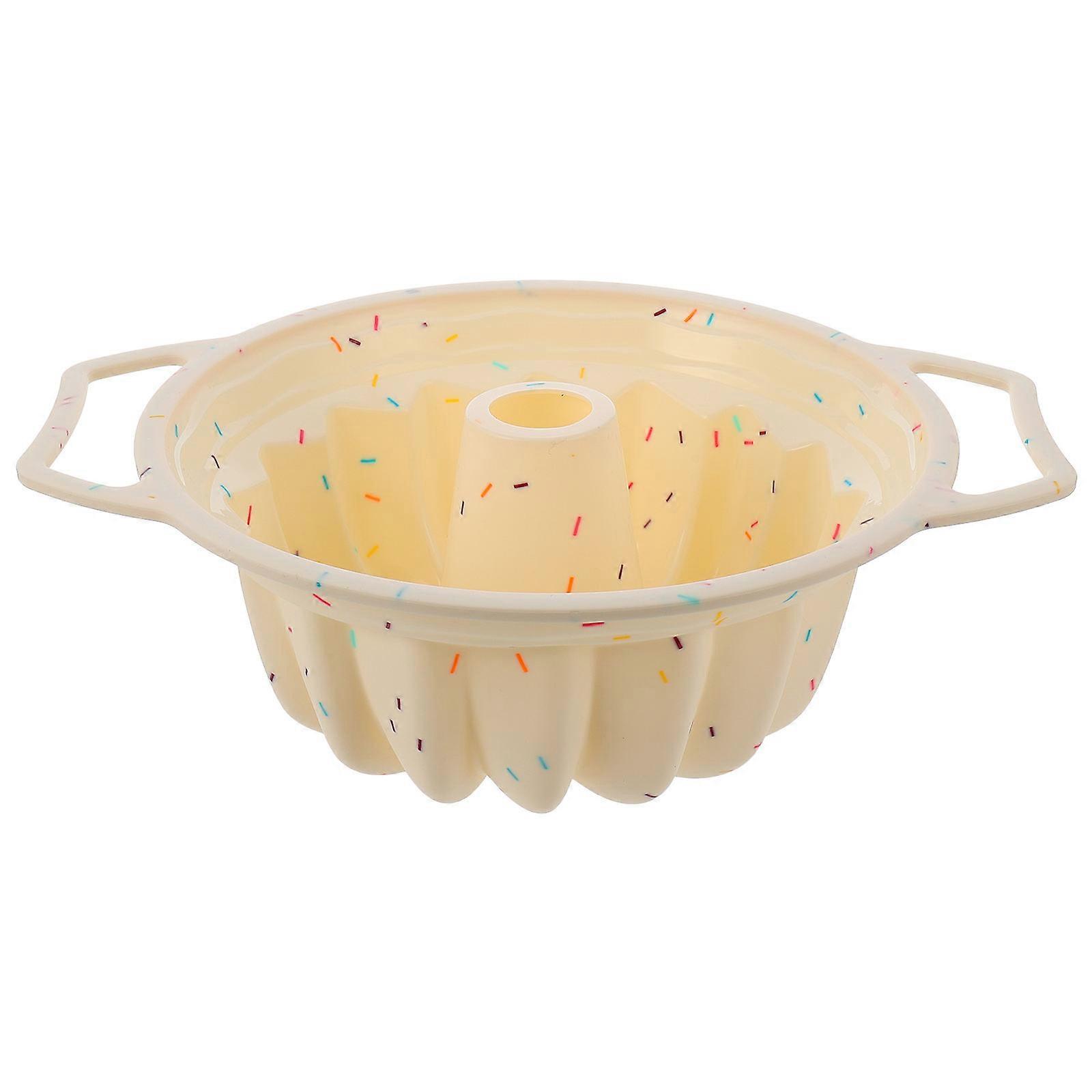 Light Yellow Silicone Cake Mold Round Mold for Baking 1Pcs Kitchen Supplies