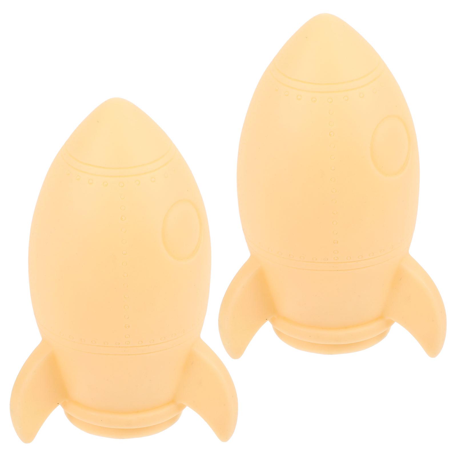Rocket-Shape Night Light for Decor with 6Pcs Cute Battery Bedside Lamps