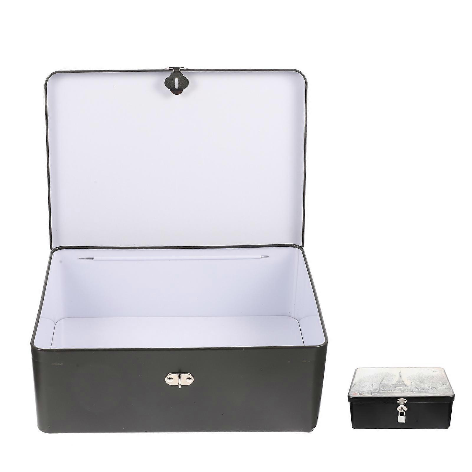 Tinplate Storage Container With For Gifts And Small Items In Vintage Design 24.5X18X8.5CM 4Pcs