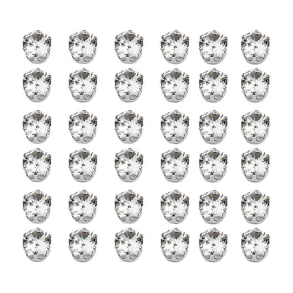 Ring Jewelry Part for DIY Use with Zircon Decoration 100Pcs Silver