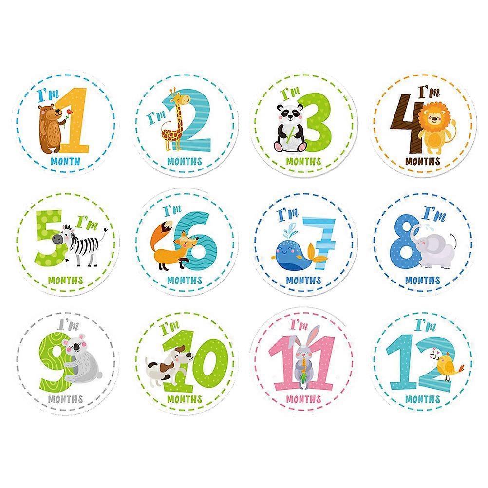 Baby Sticker Decor Month Decals for Decoration 36 Pieces Infant Photo